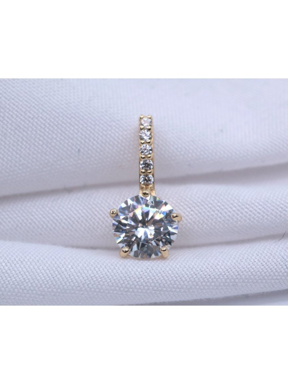 Beautiful 14K Karat Solid Yellow Gold Designer Drop Dangle CZ Charm Pendant